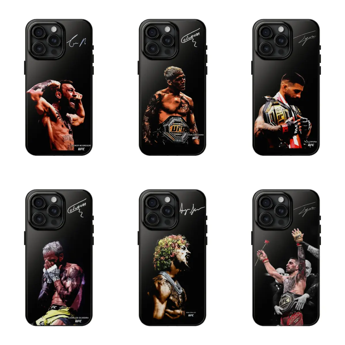 Durable UFC Fighters Collection Signature Championship Fight Night Phone Case, Mobile Accessory for iPhone 12-17 Pro/Pro Max/Plus, Holiday Gift for Friends, Accessories