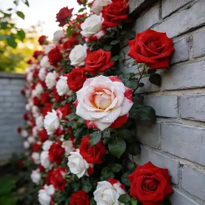 200 Pcs Rare Twin Red White Rose Seeds - Heirloom Non-GMO Flower Seeds for Captivating Garden Blooms - Includes Planting Instructions, Perfect for Spring and Fall Planting, Great Gardening Gift