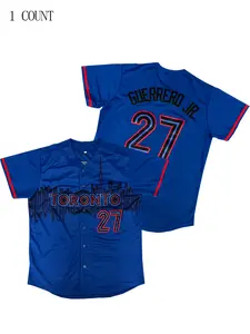 Boyfriend Style Men's No.27 Black City Print Letter Embroidered Baseball Jersey, Loose Breathable V-Neck Short Sleeve Button Down Sportswear Top For Street Hip Hop, Baseball, Golf Training