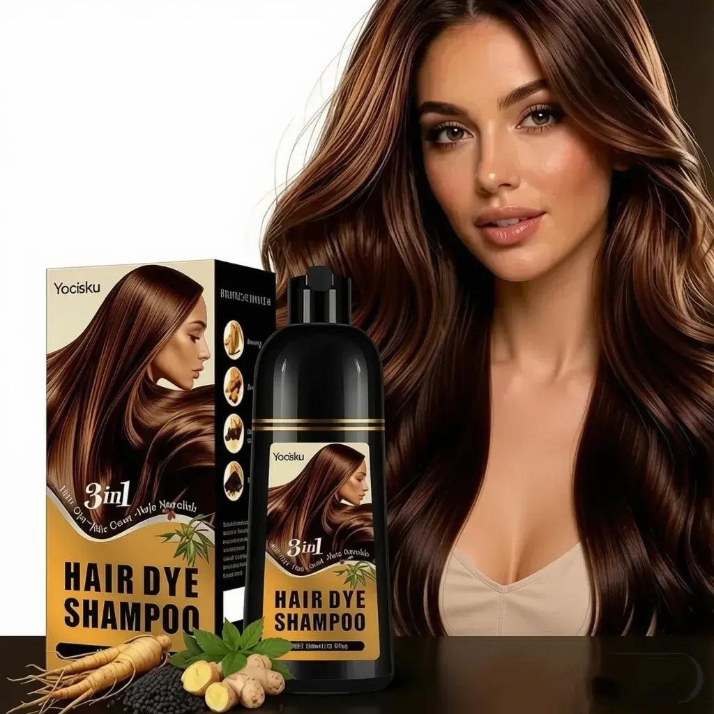 500ml Herbal Hair Dye Shampoo, 3-in-1 Hair Color, Cleansing & Nourishing Formula, Plant-Based Ingredients, Fast Gray Hair Coverage, Gentle Daily Hair Care, Easy Foam Application, Long-Lasting Natural Color, Salon-Inspired Results at Home