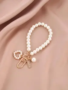 Versatile Faux Pearl Decorated Keychain, Cute Heart & Shell Design Preppy Style Keychain for Women & Girls, Fashion Accessories for Daily Decoration, Wristlet Keychain, Car Keychain, Universal Appeal