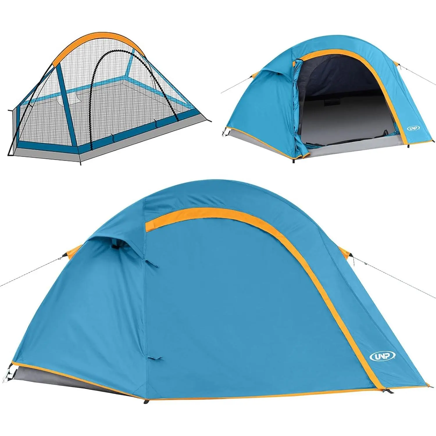 Camping Tent 4 Person, Waterproof Windproof Tent with Rainfly Easy Set up-Portable Dome Tents for Camping