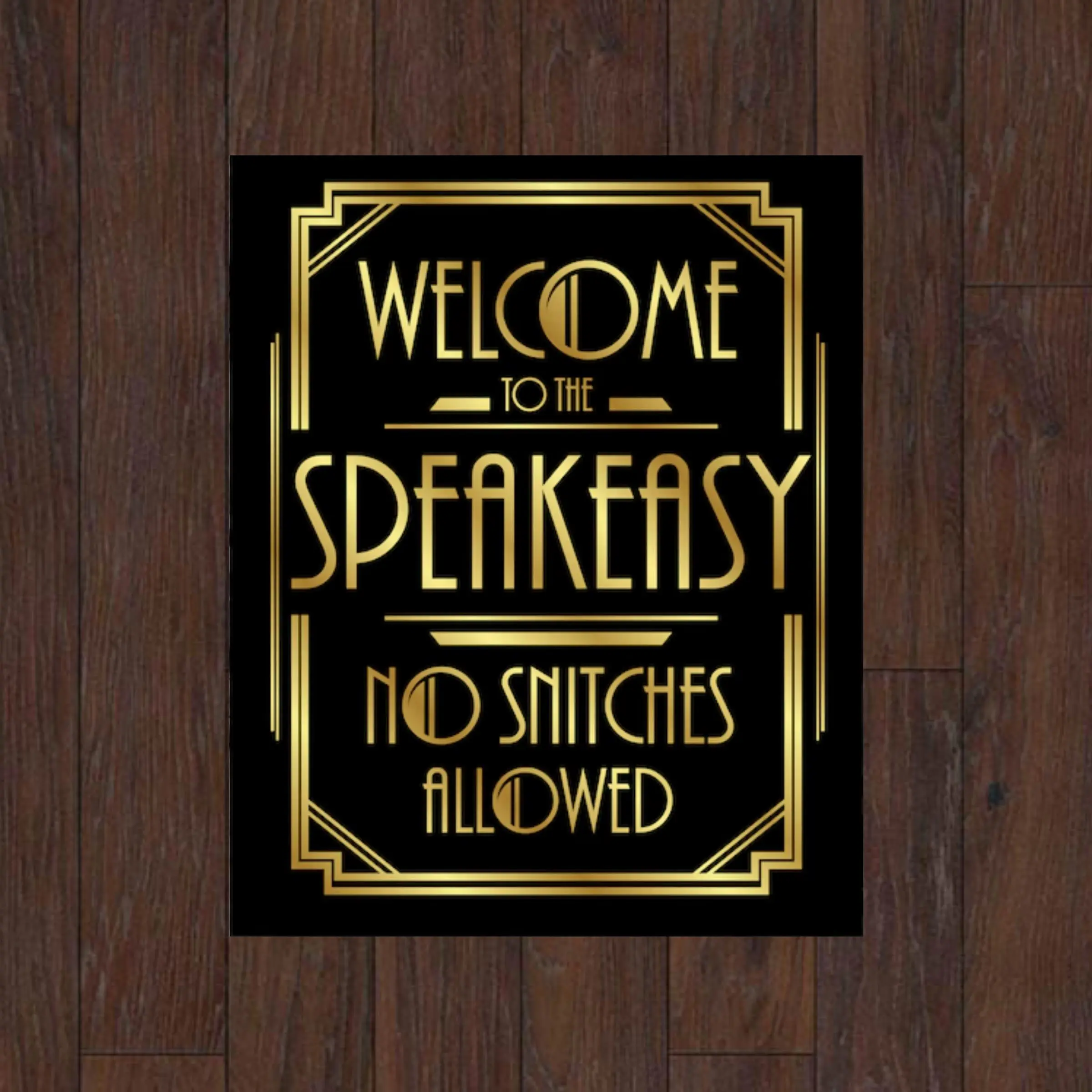 Welcome to the Speakeasy Poster, Vintage Bar Wall Art 1920s Prohibition Decor Man Cave, Quality Paper 8x12 to 27x40inch, Unframe Poster