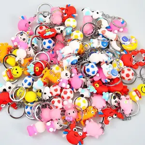 Assorted Cute Cartoon Keychains Bulk | 3D Silicone Animal & Character Charms for Kids Party Favors, School Rewards, Goodie Bag Fillers, Cute Phone Accessories