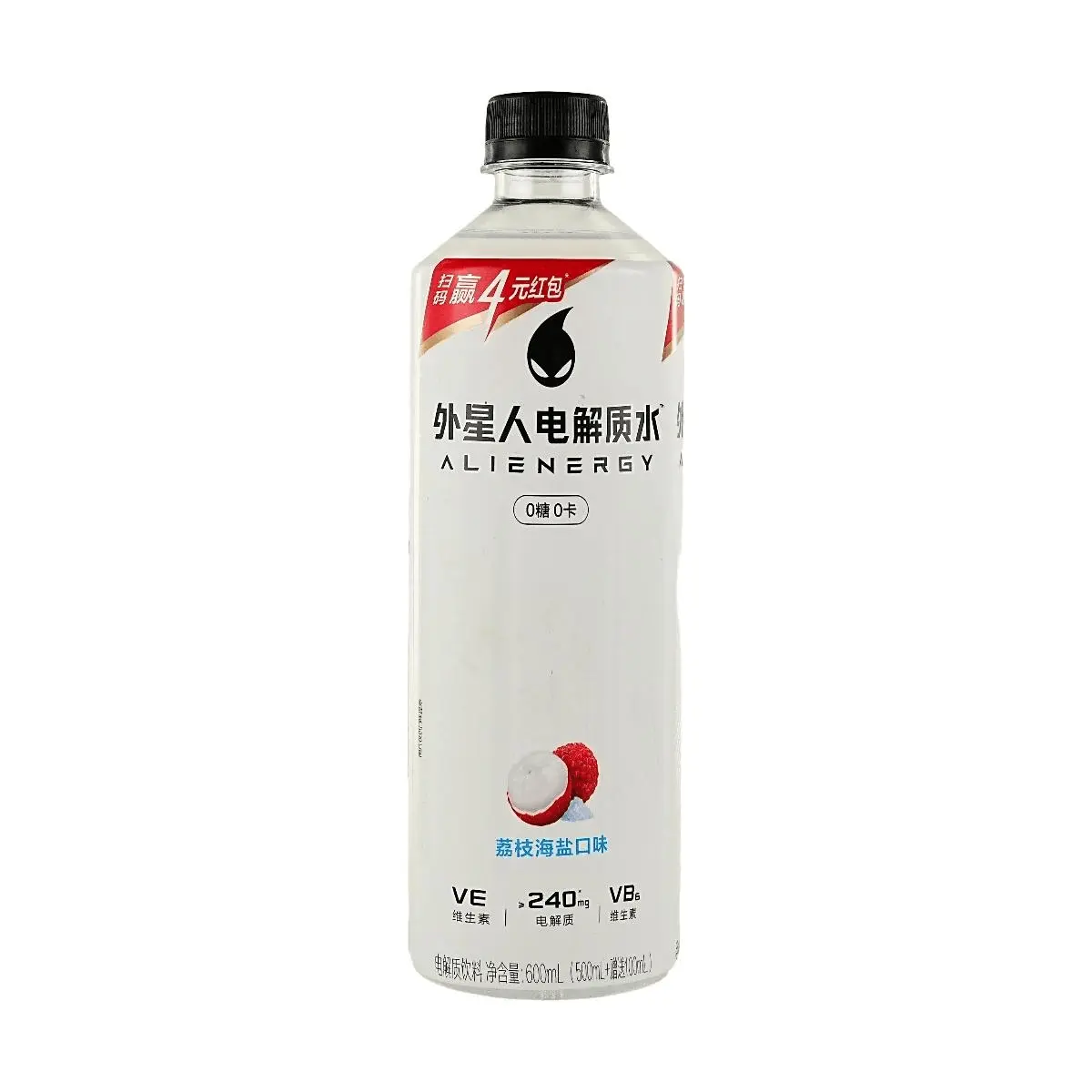Chi Forest Alien Electrolyte Drink Lychee Salt Flavor - 0 Sugar 0 Fat 0 Calorie Hydration for Sports & Fitness, 600ml