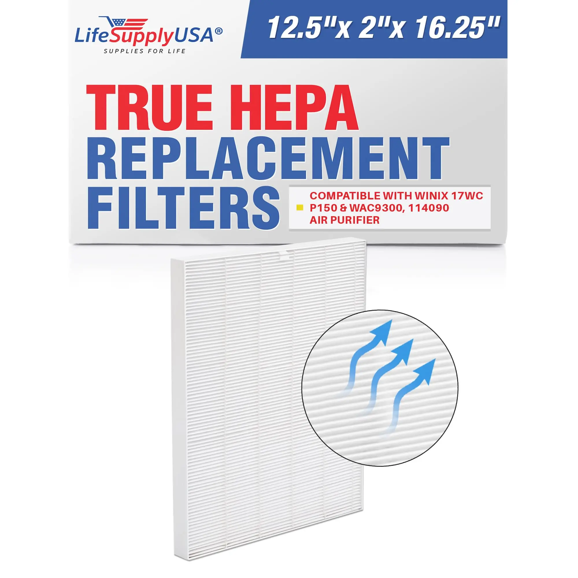 C545 HEPA Replacement Filter for Winix Air Purifier HEPA + Carbon Filter,C545 Air Purifier Replacement for Winix B151 P150 9300 5510 5520 Air Purifiers by LifeSupplyUSA