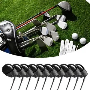 10 Piece Golf Club Covers, Simple PU Waterproof and Wear-Resistant Golf Iron Covers,Specially designed to protect iron heads，Durable and long-lasting,Suitable for golf irons of various brands and models.
