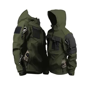 Softshell Hooded Riding chaquetatactic a soft shell tactical  wear Stylish m 65 original army green working scrub zip-up outerwear loose fit classic winter varsity trendy warm fleece-lined full zip hoodie men jacket short winter casual coat autumn top