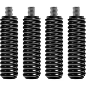 SS-3H CB Antenna Spring Mount 4 Pack, Black Heavy Duty Stainless Steel CB Springs Fit for Up to 60" Long Standard 3/8" x 24 Threads Mobile/in-Vehicle CB Radio Antenna Mount