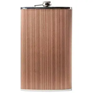BNF KTFLK64WD 64 oz Stainless Steel Flask with Wood Wrap