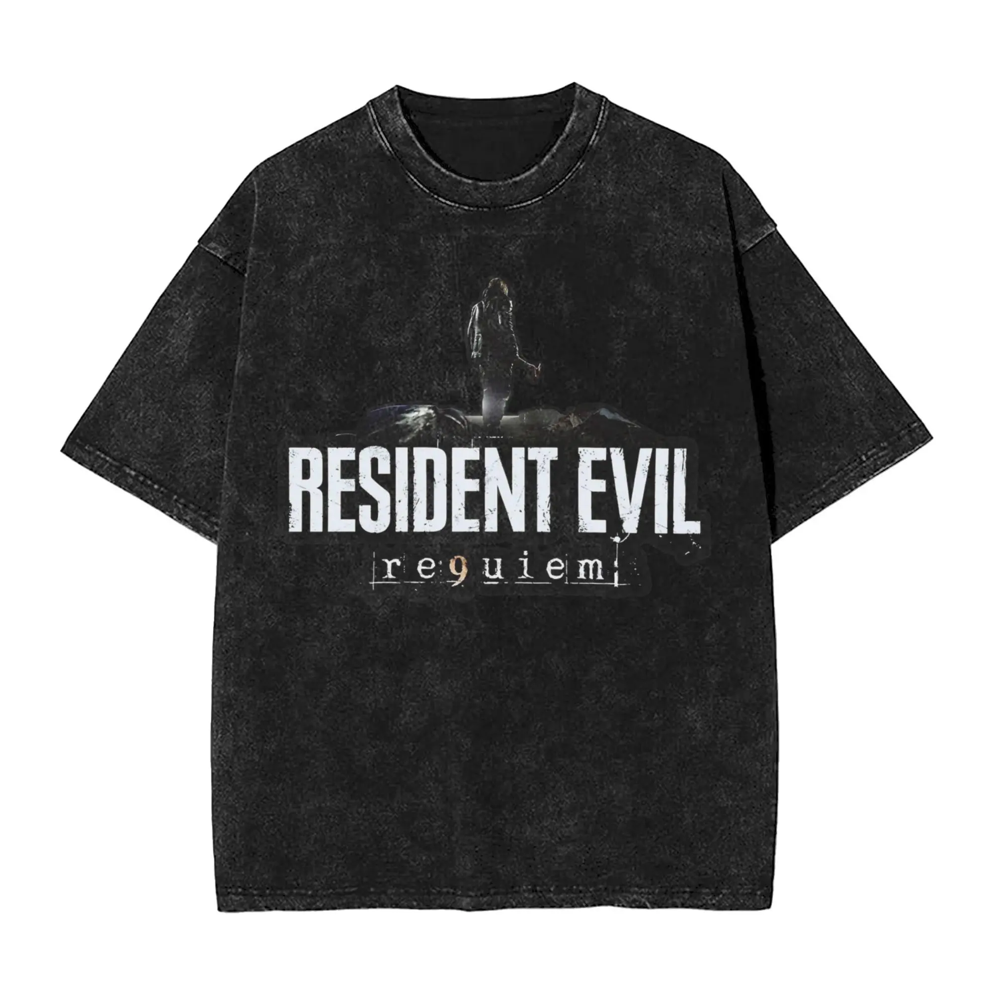 RE9 Requiem Leon Kennedy Raccoon City RPD T Shirts Washed Harajuku T-Shirts for Men Women Tops Streetwear 5Printed Tee Shirt