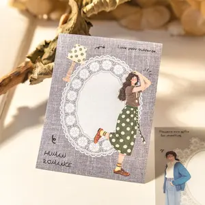 2 styles, 1 pack 48 minimalist stickers with themes plants, flowers, lace, cats, food, people, vintage style, paper, self adhesive, DIY journal decoration scrapbook stationery sticker pack