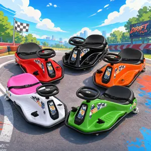 #Dealsforyoudays PHIVILLA 24V Electric Wiggle & Drift 2-in-1 Go Kart with Light-Up Rear Wheels, 9.3 MPH Drifting Kids Ride On Car, Ages 3+, with Slow Start, Flashing Wheels, Front Lights, Bluetooth Music, and Safety Harness, Gift for Boys & Girls