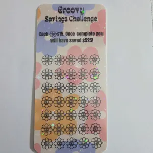 Mini Savings Challenge Tracker Money Saving Tracker Cardstock 5mil Laminated Reusable Fits Any A6 Binder