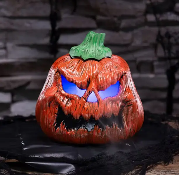 9" Orange Pumpkin Mister Halloween Decoration