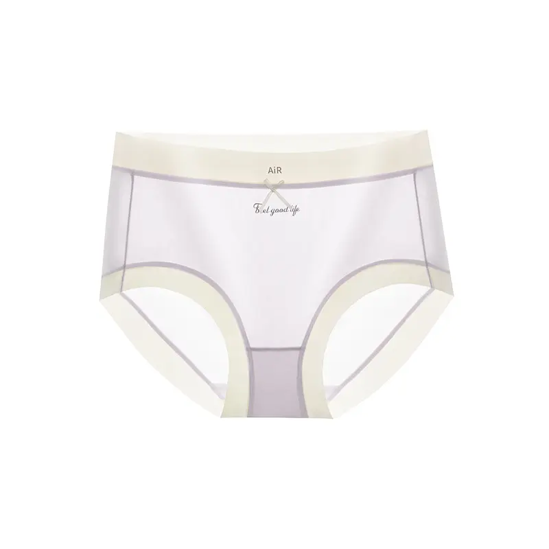 Ice silk seamless panties for women, Japanese style, thin, high elasticity, breathable, with antibacterial mulberry silk crotch, women's triangle briefs, 3-pack Ice silk seamless panties for women, Japanese style, thin, high elasticity, breathable, with antibacterial mulberry silk crotch, women's triangle briefs, 3-pack