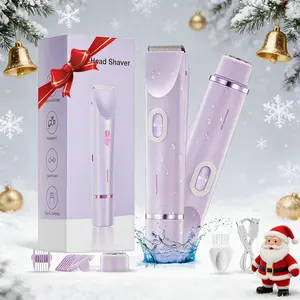 Electric Hair Trimmer for Women, Hair Removal Trimmer, Waterproof Electric Hair Epilator,1 Box 2 in 1 Body & Facial Shaver, Dual Heads for Hair Trimming Of Pubic Hair, Face, Underarms and Legs