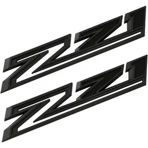 2 Pack 2019-2024 OEM Z71 Emblems Side Decals Badges Compatible With Silverado Z71, Parts 84632695 (All Black)