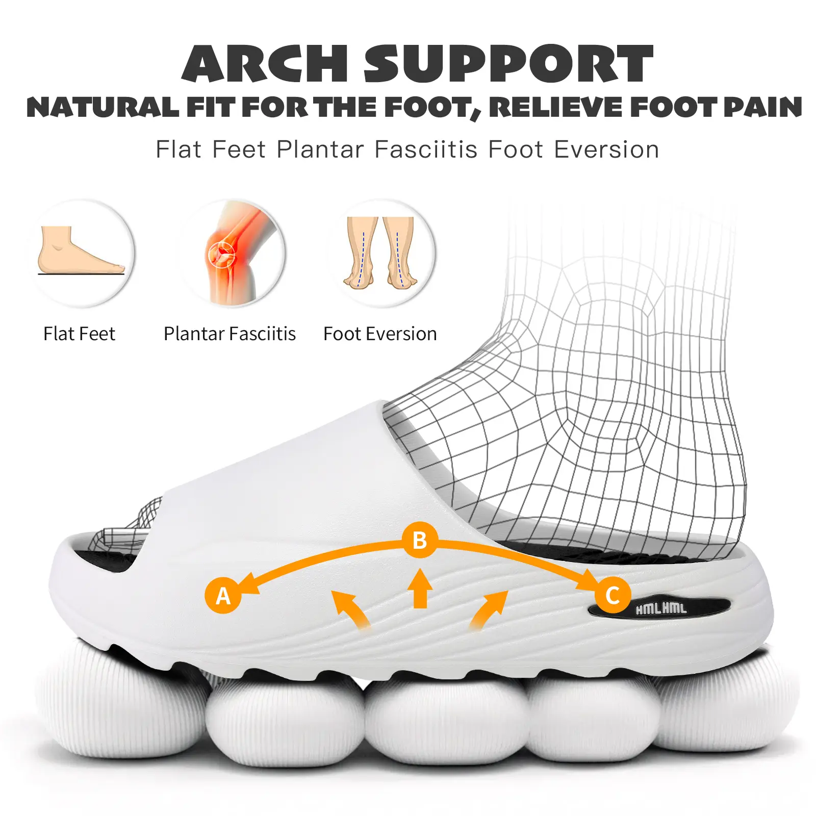 Men\'s Orthotic Recovery Sandals Arch Support Plantar Fasciitis Slides Amazon.com | PowerStep Men main image 3