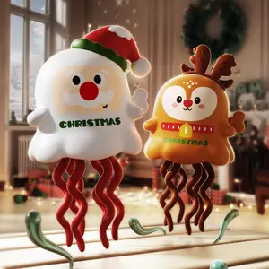 Santa Claus Elk 2PC Christmas Elk Dancing Toy for Kids Crawling Novelty Wind-Up Toys & Hobbies with Fun Movements Sensory Development Safe Durable Creative Twisting Clockwork Slide Smart Obstacle- Cute toy Set gift