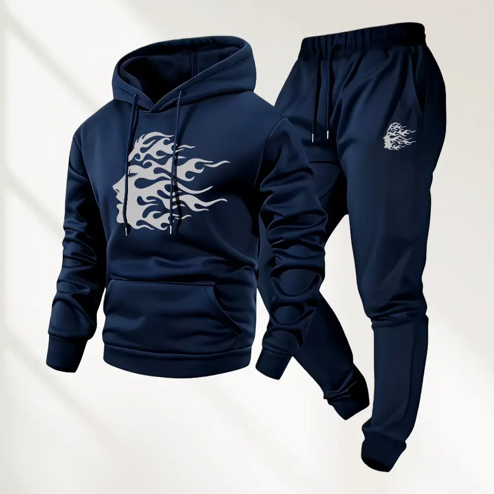 Men's two-piece suit, casual round neck long-sleeved hooded sweatshirt and sweatpants set, suitable for winter and autumn, sportswear set, sweater hooded sweatshirt, sweatshirt, sweatpants, hooded sweatshirt, jogging pants, sweatshirt, pants, hooded fashi