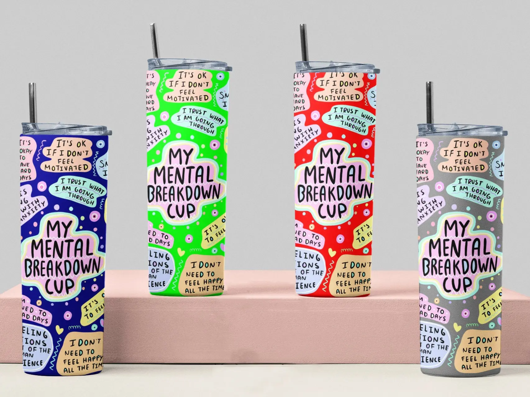 Mental Health Tumbler ,Daily Affirmations Tumbler, 20oz Daily affirmations tumbler, Gift for Her, Best Friend Tumbler, Self Love Positive Quote