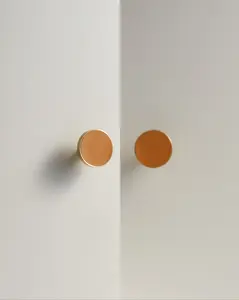 MADISON LEATHER & BRASS CABINET KNOB ORANGE
