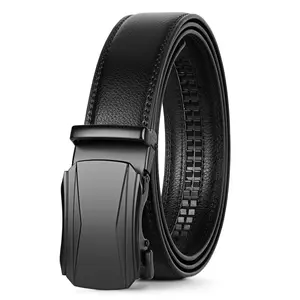 XZQTIVE Men's Leather Ratchet Comfort Click Belt, Cut to Exact Fit, for Business for Casual, Father's Day Gift