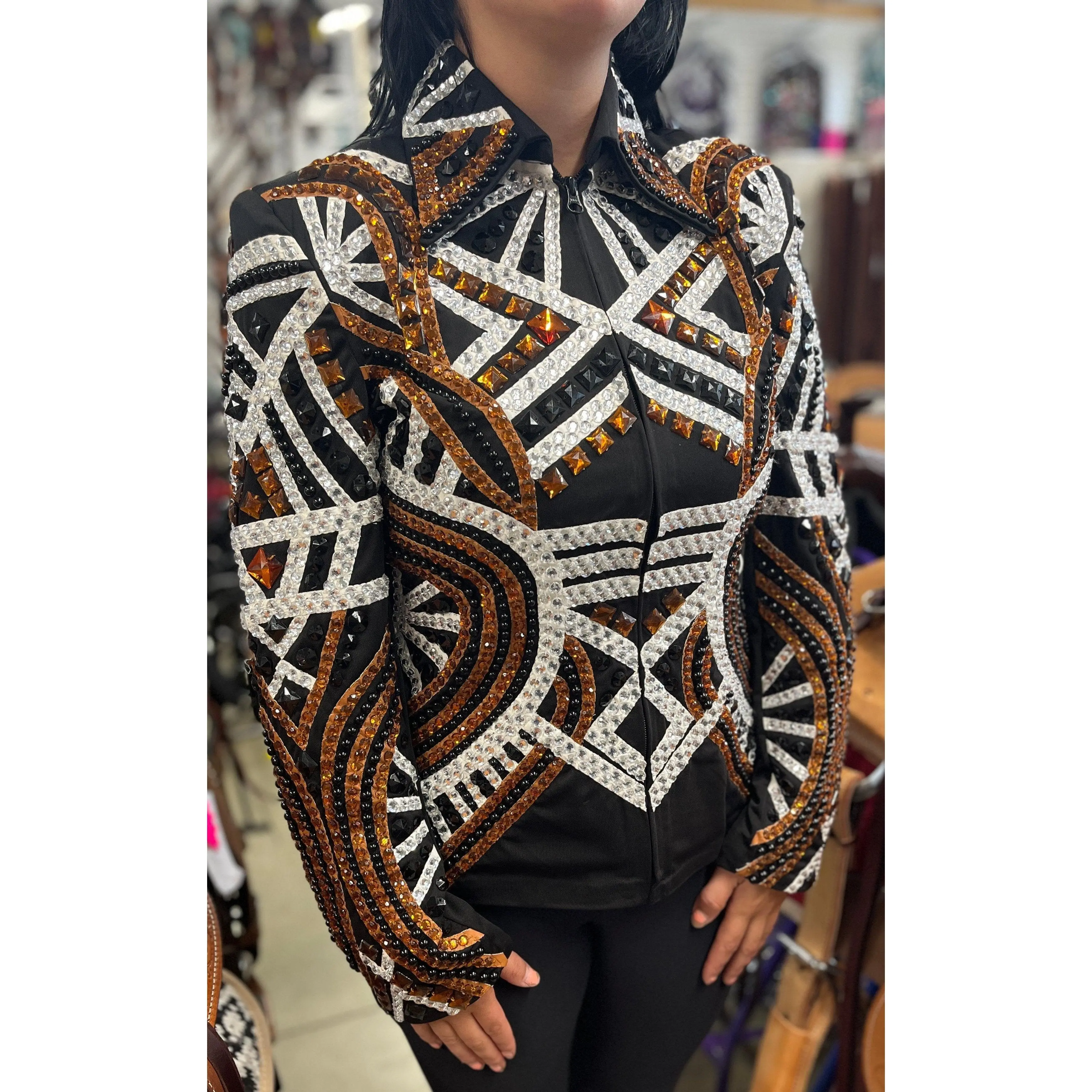 Royal Highness Rust & Silver Show Jacket, Size Medium