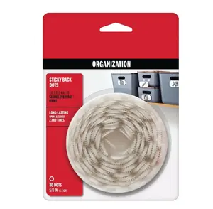 Sticky Back Dots with Adhesive | Sticky Back Round Hook and Loop Circles | 5/8in, 80 Pack | Arts and Crafts, School Projects, 95215W, White