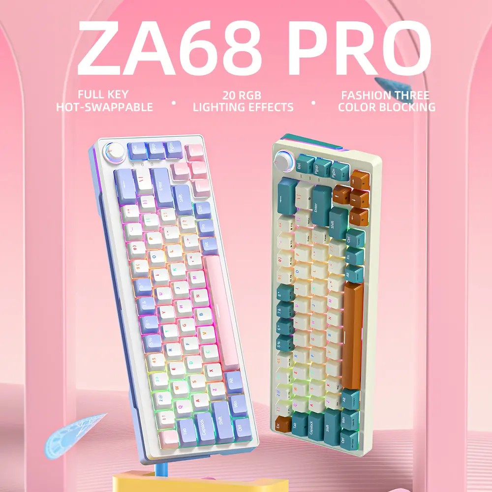 ZIFRIEND ZA68 68 Keys 65% Layout Wired/Wireless Gaming Keyboards