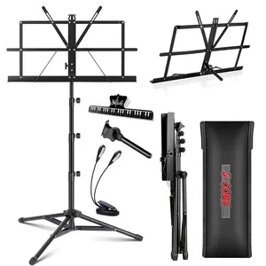 5 Core Music Stand Adjustable Desktop Book Stands Portable Sheet Holder All Metal Foldable Bookstand