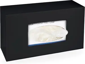 Black Glove Box Holder Dispenser  Single Side Loaded  Rack for , Latex, Rubber, , and  - Gloves Not Included (Black, Single)