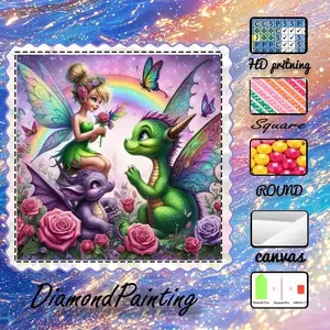 5D-DIY, advanced velour canvas, diamond art, diamond painting kit, dream fairy tale. AB diamonds, fairy dust diamonds, crystal diamonds, perfect home decor, handcraft diamond art painting kit, special craft diamond art kit, Diamond Art Tools.