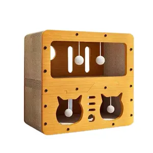 3-in-1 Cat Scratcher House – Save Your Furniture Combines Play Cave, Cozy Bed & Scratching Pad. Durable Cardboard, Reduces Stress. Ideal for Indoor Cats Who Love to Scratch, Play & Nap