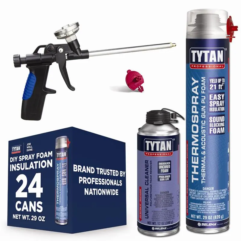 Thermospray Spray Foam Insulation Kit 29 oz (24 Pack) for Insulation & Air Sealing