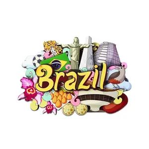 Refrigerator Magnets Souvenir & Gift | Brazil & Rio de Janeiro Travel Keepsake for Indoor Decor – Kitchen, Office & Cabinets | Personalized Magnet Decor Collection, Whiteboard & Memo Notes Decor