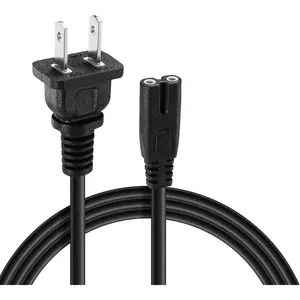 10FT TV Power Cord 2 Prong AC Wall Plug Compatible with  Fire TV 43" 50" 55" 65" 75" 4-Series Omni Series 4K UHD Toshiba Hisense    (10FT)