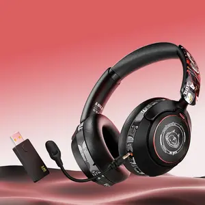 Hand Painted ANC Wireless Headphones Over Ear Active Noise Cancelling Bluetooth Headset Deep Bass with Microphones for PS