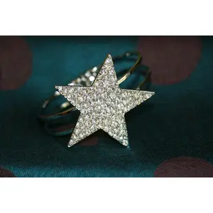 Rhinestone Star Cuff Bracelet Star Earrings Texas Star Cuff Bangle Bracelet and Star Earrings