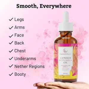 Caramela Beauty Cyperus Rotundus Oil - 60ml Natural Cyperus Rotundus Oil For Hair Removal, Moisturizing & Soothing Cyperus Oil For Reducing Body Hair Growth, Hair Removal Oil Ideal for All Skin Types
