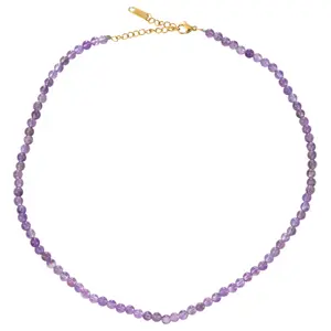 Amethyst Natural Stone Bead Necklace