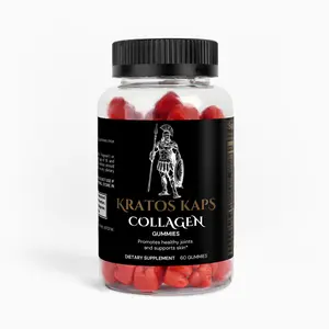 Kratos Kaps Super-Strength Collagen + Vitamin C Gummies for Adults - 60 Count Promotes Healthy Joints & Supports Skin Health Natural Supplement