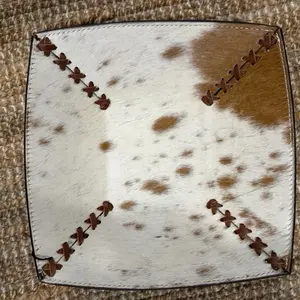 Genuine Leather Bowl with cowhide
