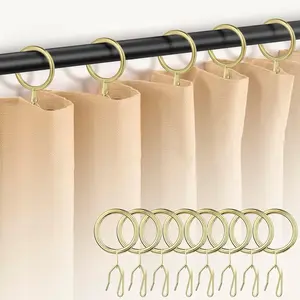 60 count  Curtain Rings and 60 count Curtain Drapery Pin Hooks, Shower Curtain Hooks for Drapes,32mm Internal Diameter for Window, Shower Curtain