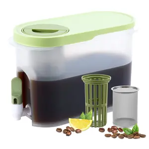 1 Gallon Cold Brew Coffee Maker, Iced Coffee Maker with Ultra Fine Stainless Steel Mesh Filter and Spigot, Cold Brew Pitcher & Tea Infuser, Lemonade Drink Dispenser with Infuser