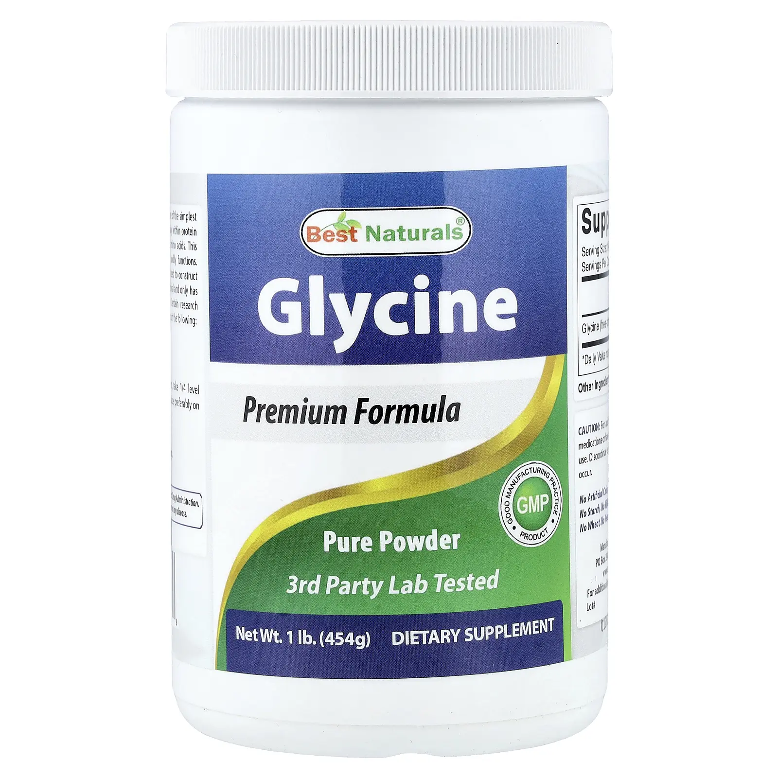 Best Naturals Glycine Powder, 1 lb (454 g)