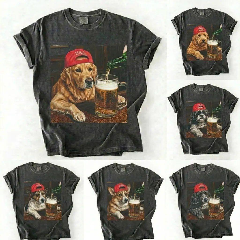 Comfort Colors 50+ Dog Breeds Available Dog Beers USA 4th of July Shirt, Vintage 90s Funny Meme Tee, 4th of July Streetwear Graphic, Unisex Fit Design, Gift for Dog Lovers – AK