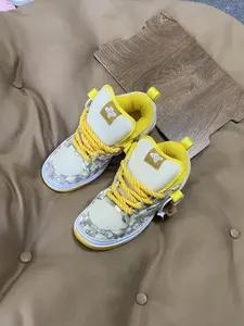 Men's Casual Canvas Shoes, Round Toe Lace-Up Flatform Sneakers, Anti-Slip Rubber Sole, Medium Width, All-Season Bread Shoes, Size 47