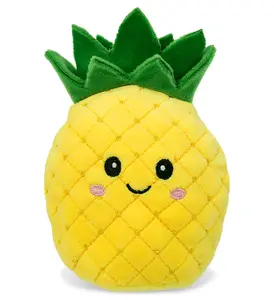 DOLLIBU 4" SNUG-MOOSHIES Pineapple Plush, Super Squishy Polyester Fruit-Theme Stuffed Toy